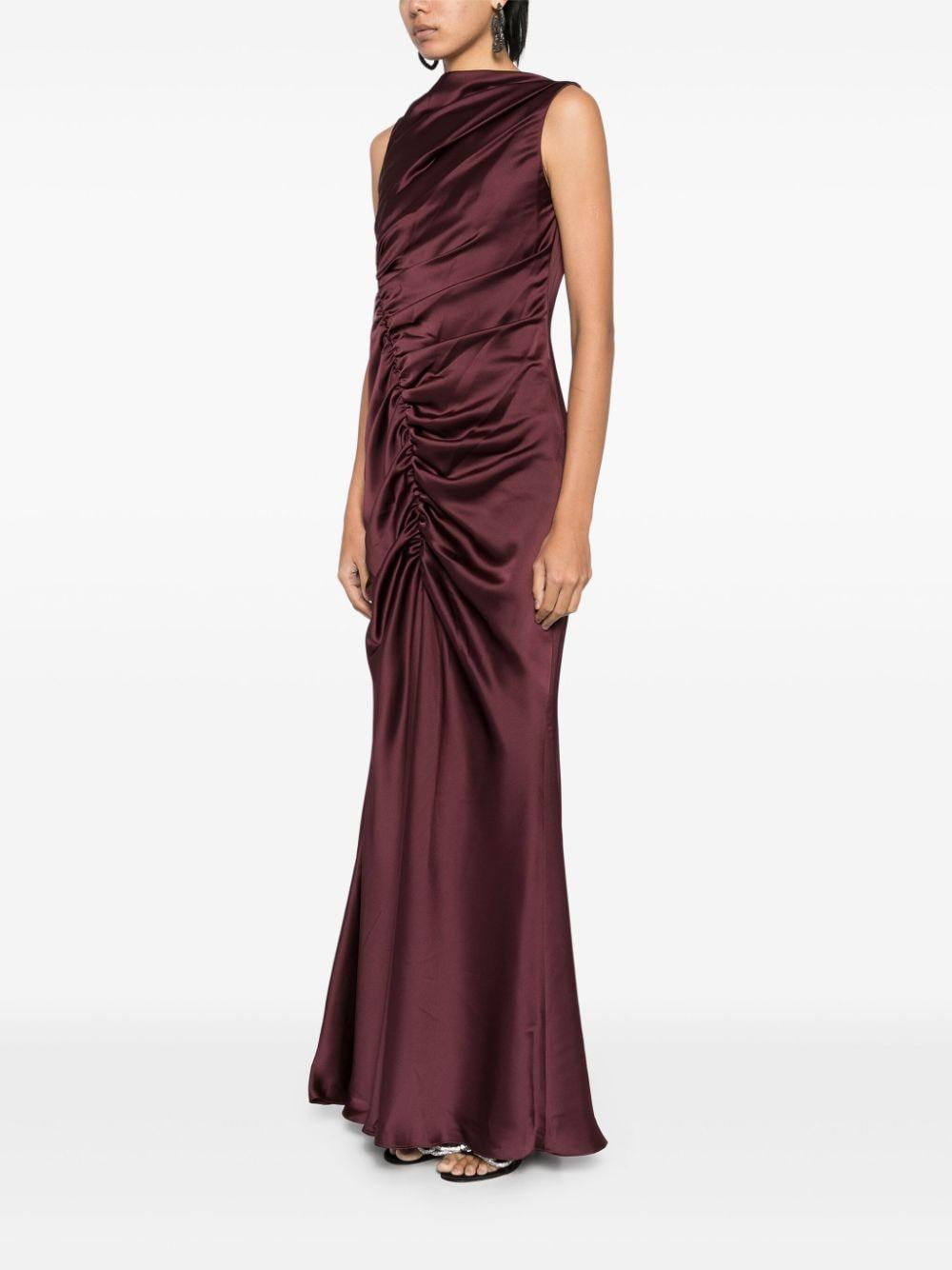 asymmetric shirred gown Product Image