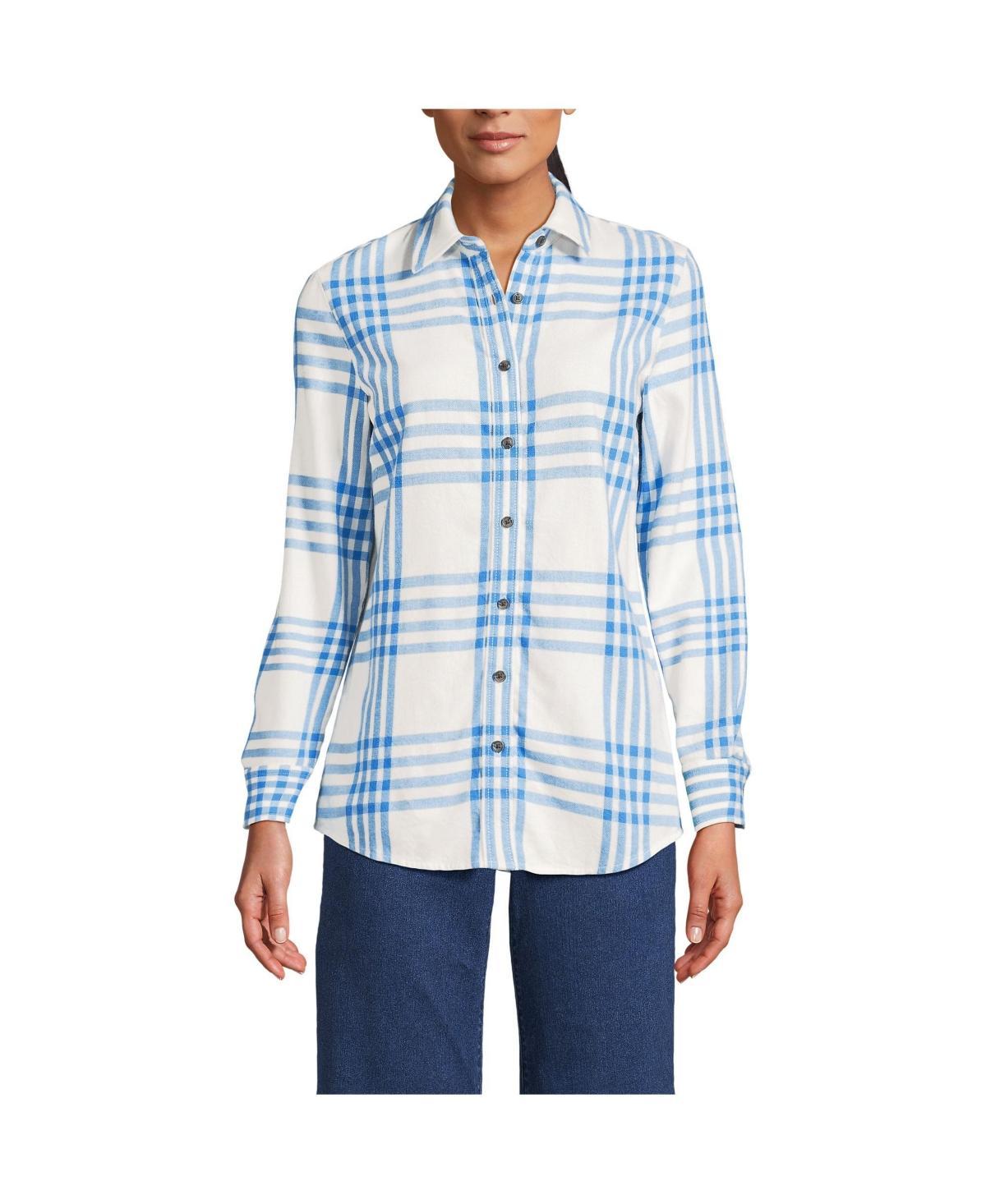 Womens Lands End Flannel Boyfriend Shirt Product Image