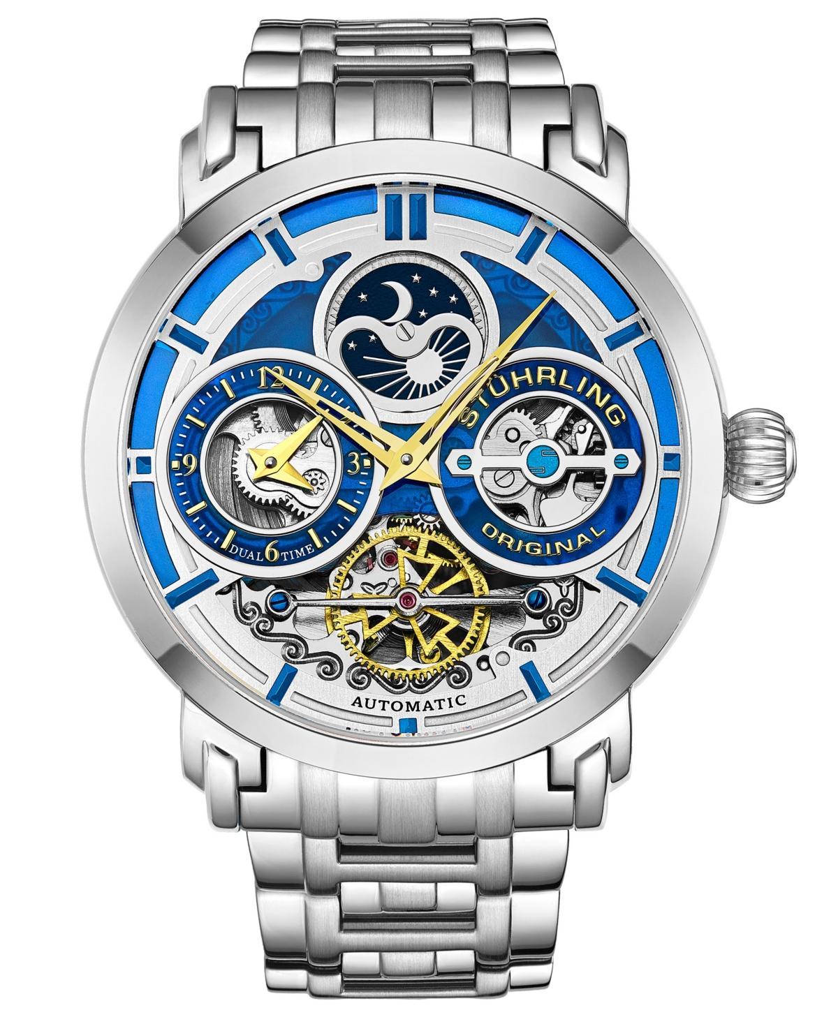 Stuhrling Mens Silver Tone Stainless Steel Bracelet Watch 47mm Product Image