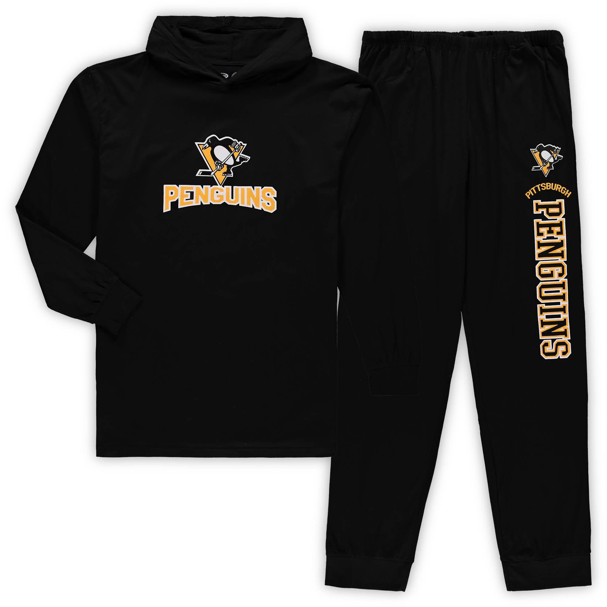 Mens Black Philadelphia Flyers Big and Tall Pullover Hoodie and Joggers Sleep Set Product Image