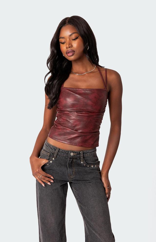 Edikted Women's Haze Strappy Faux Leather Top Product Image