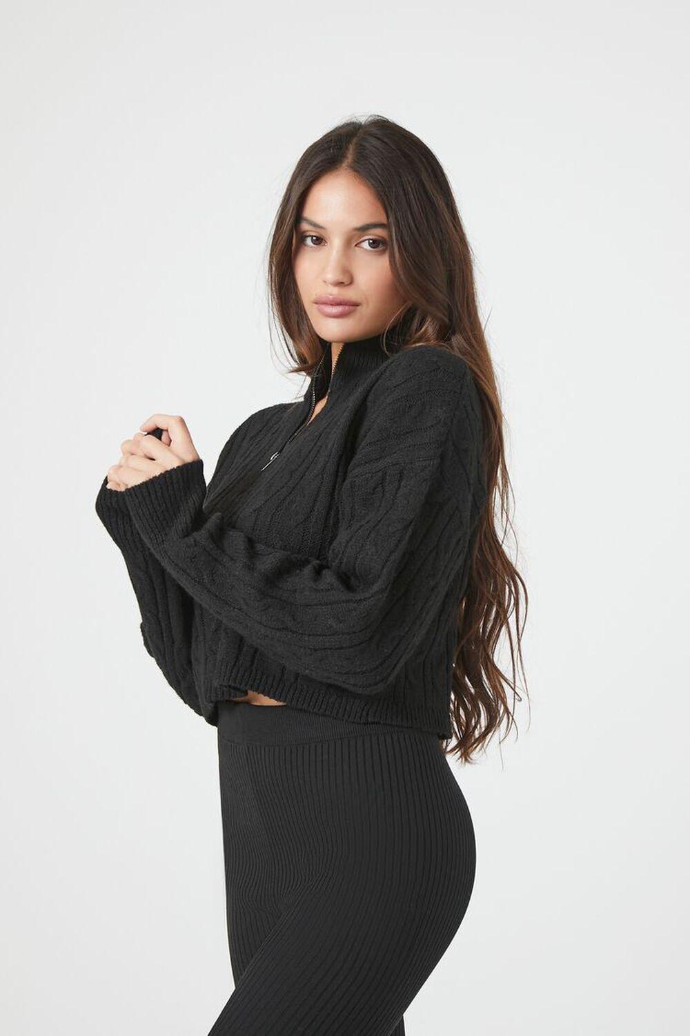 Cable Knit Half-Zip Sweater | Forever 21 Product Image