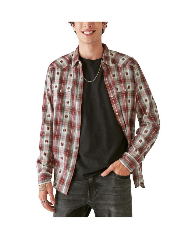 Lucky Brand Plaid Dobby Western Snap-Up Shirt Product Image