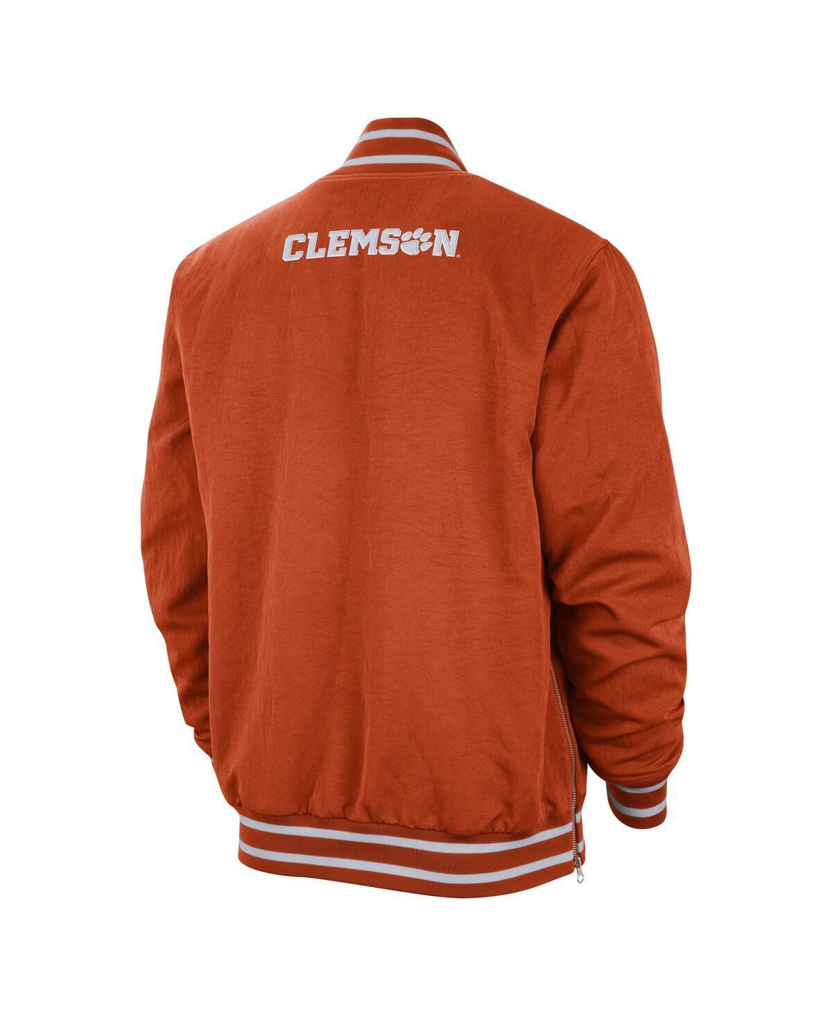 NIKE Men's  Orange Clemson Tigers Full-zip Bomber Jacket Product Image