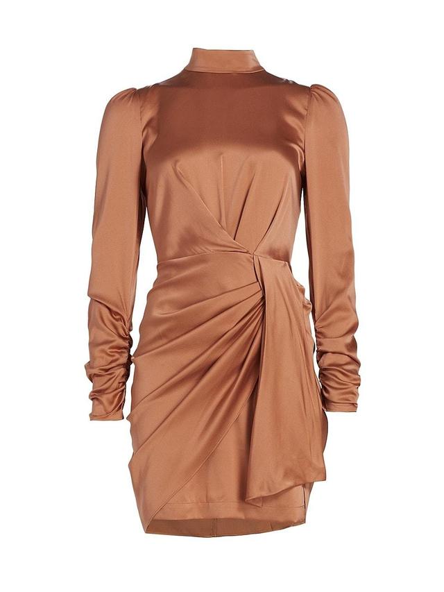 Womens Draped Silk Minidress Product Image