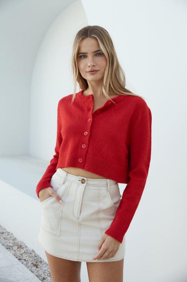 Vesper Long Sleeve Knit Red Product Image