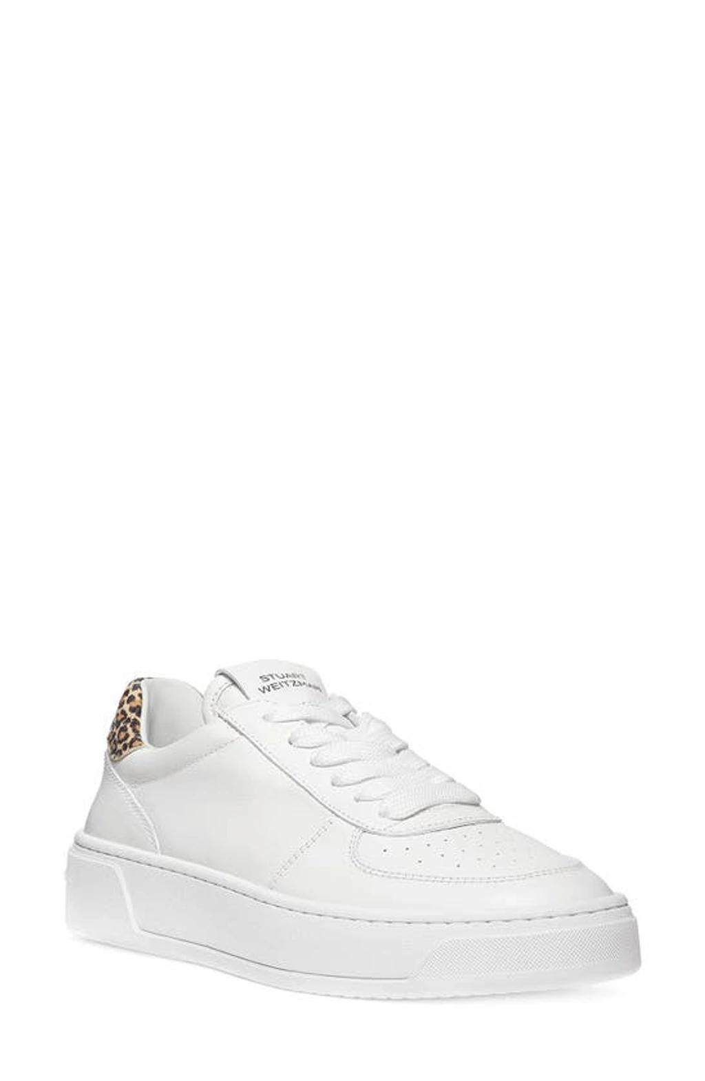 Courtside Sneaker In White Leopard Product Image