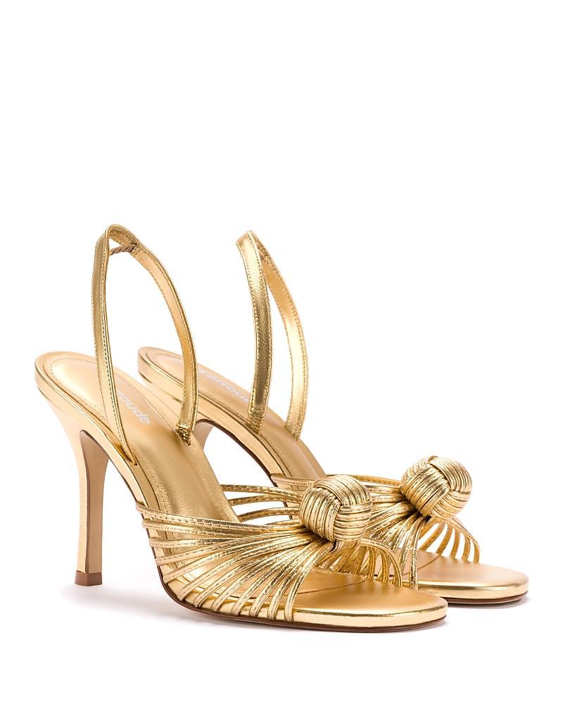 Womens Valerie 95MM Metallic Leather Slingback Sandals Product Image