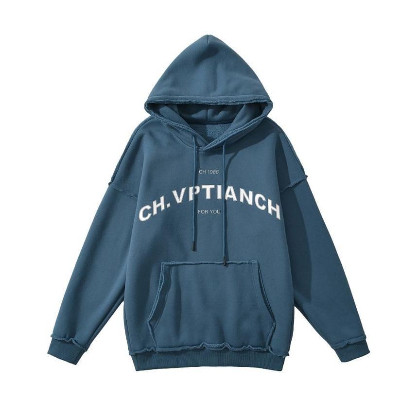 Drop Shoulder Lettering Oversized Hoodie Product Image