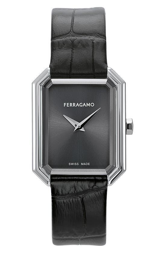 FERRAGAMO Crystal Leather Strap Watch, 27mm X 34mm In Multi Product Image