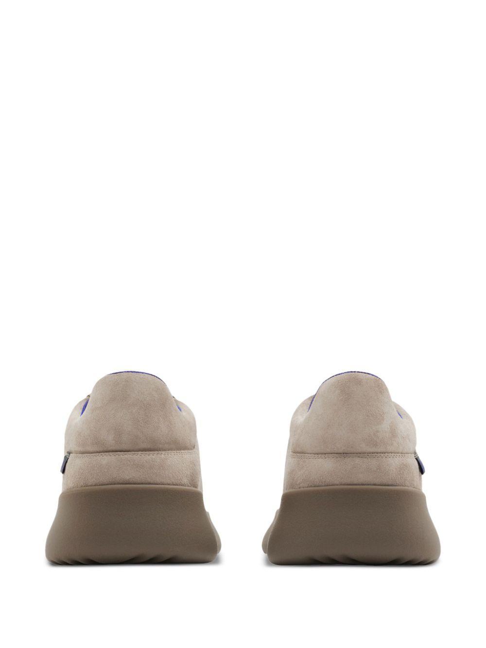 BURBERRY Suede Log Shoes In Hunter Product Image