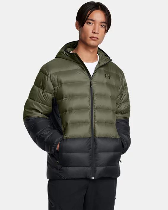 Mens Under Armour Legend Down Hooded Jacket City Green Product Image