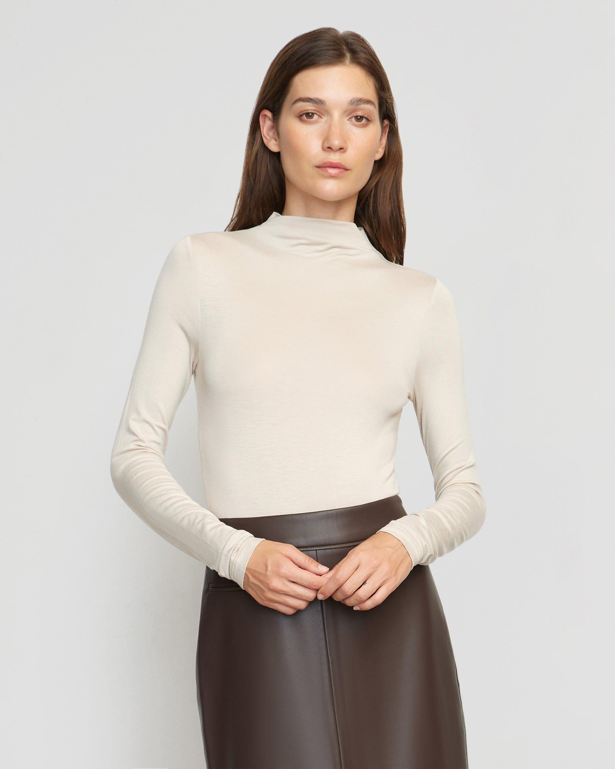 Ava Mock-Neck Long-Sleeve Tee Product Image