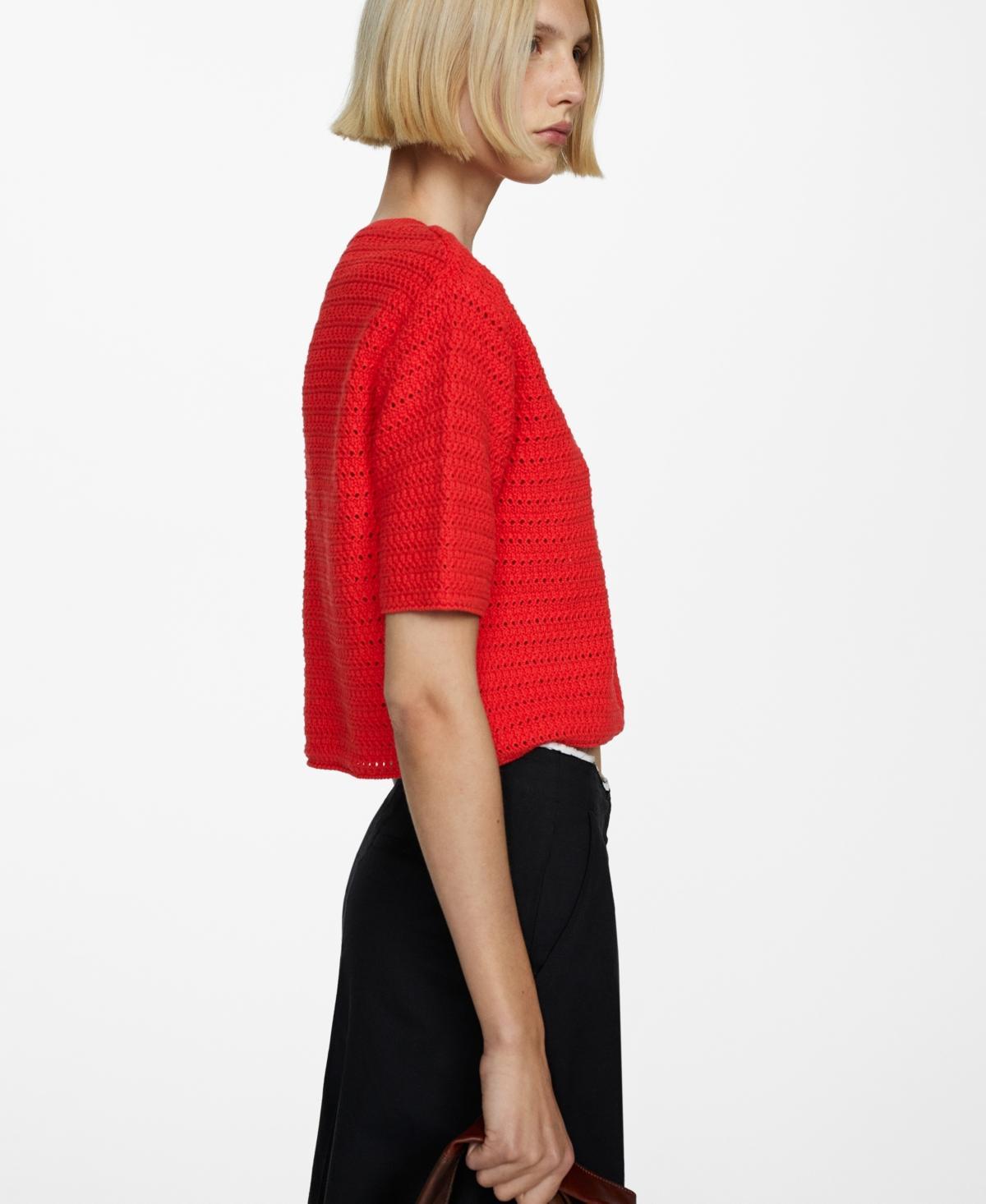 Mango Womens Openwork Details Knitted Jumper product image