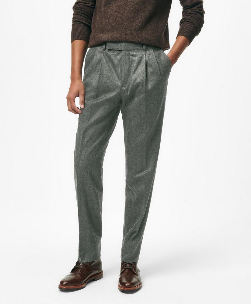 Classic Fit Double-Pleated Dress Pants in Wool Flannel Product Image