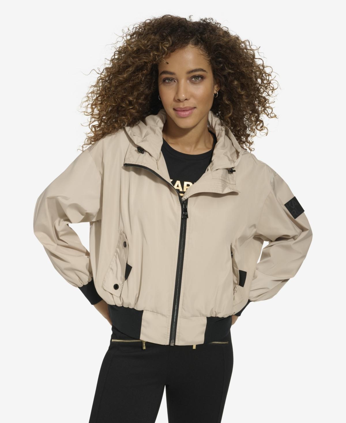 Karl Lagerfeld Womens Dropped Shoulder Bomber Jacket Product Image