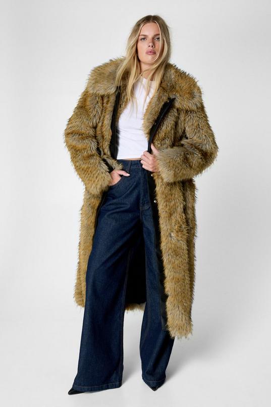 Premium Contrast Fur Panelled Coat Product Image