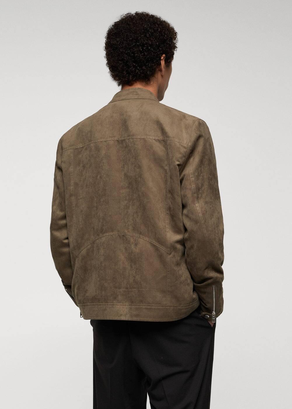 MANGO MAN - Suede-effect jacket with zipper khakiMen Product Image