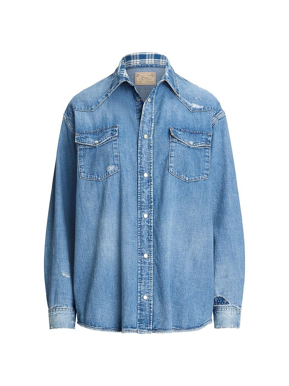 Womens Denim Oversized Western Shirt product image