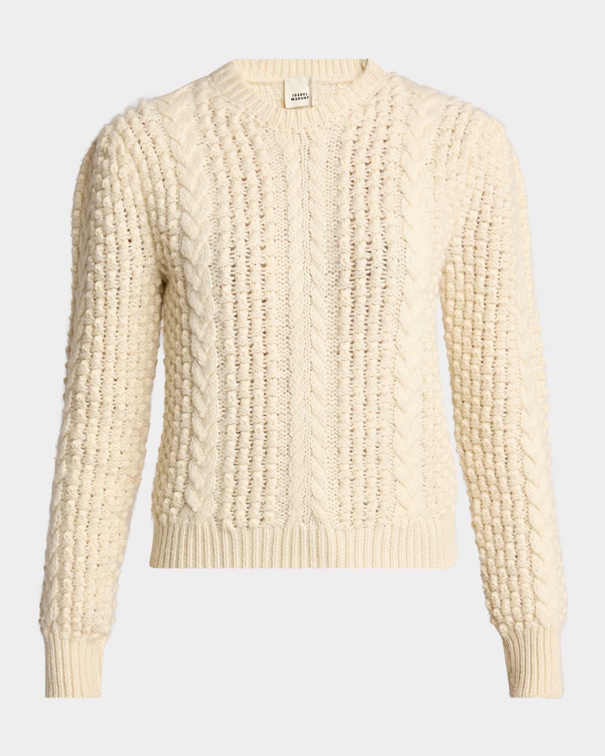 ISABEL MARANT Otilia Wool Cable Stitch Sweater In Ecru Product Image