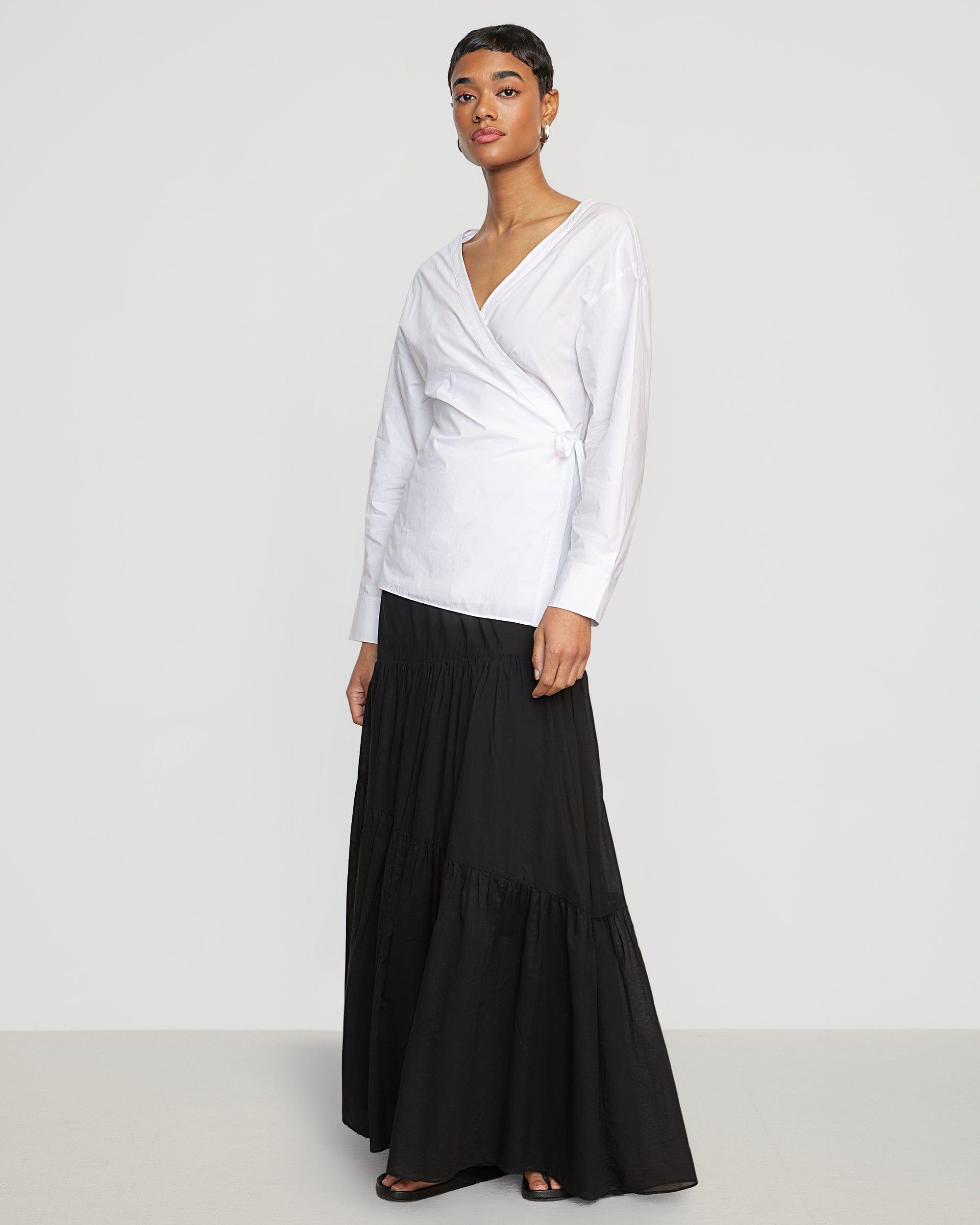 Runa Tiered Cotton Maxi Skirt Product Image