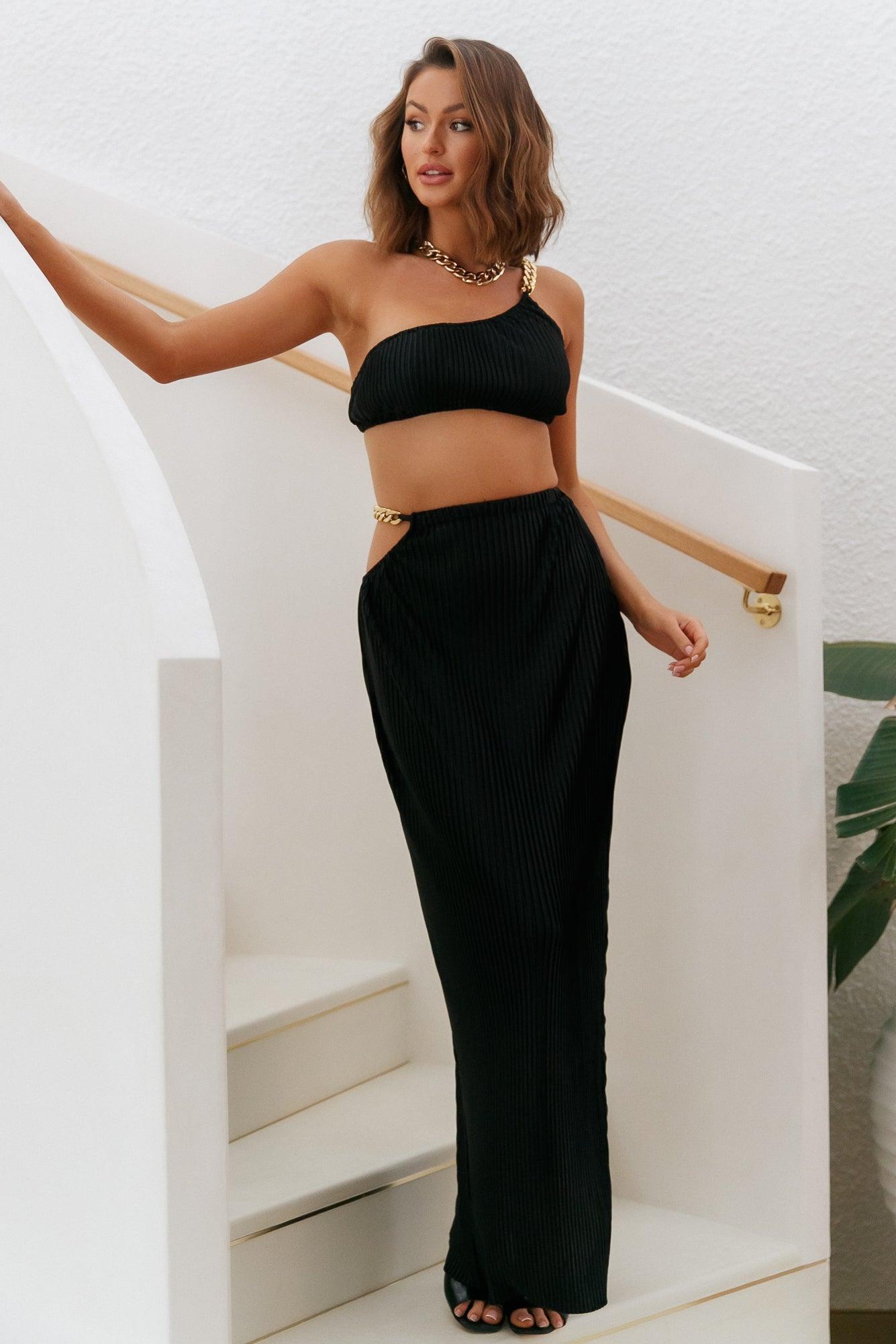 Make Me Feel Maxi Skirt Black Product Image