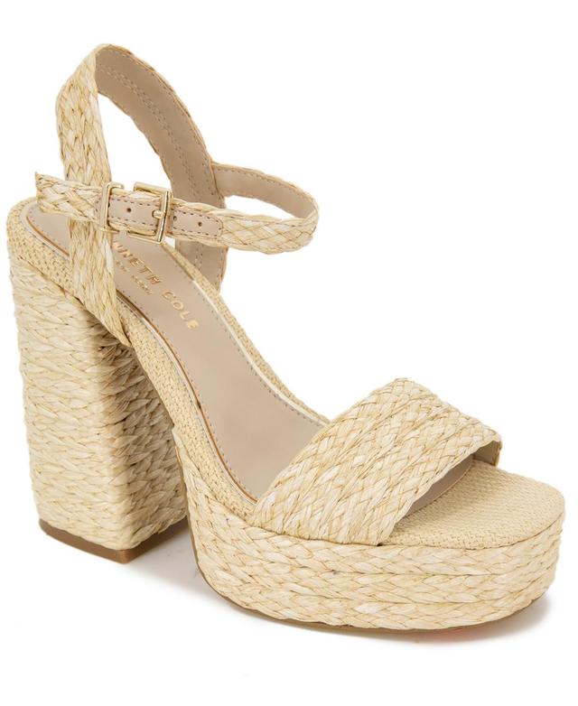 Kenneth Cole Womens Dolly Ankle Strap Espadrille Platform Sandals Product Image