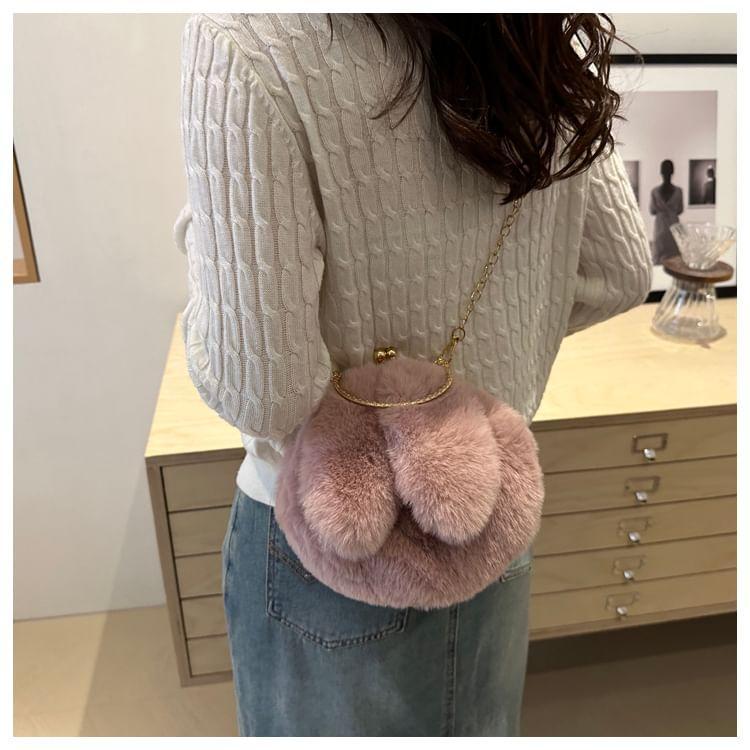 Chain Strap Rabbit Ear Fluffy Crossbody Bag Product Image