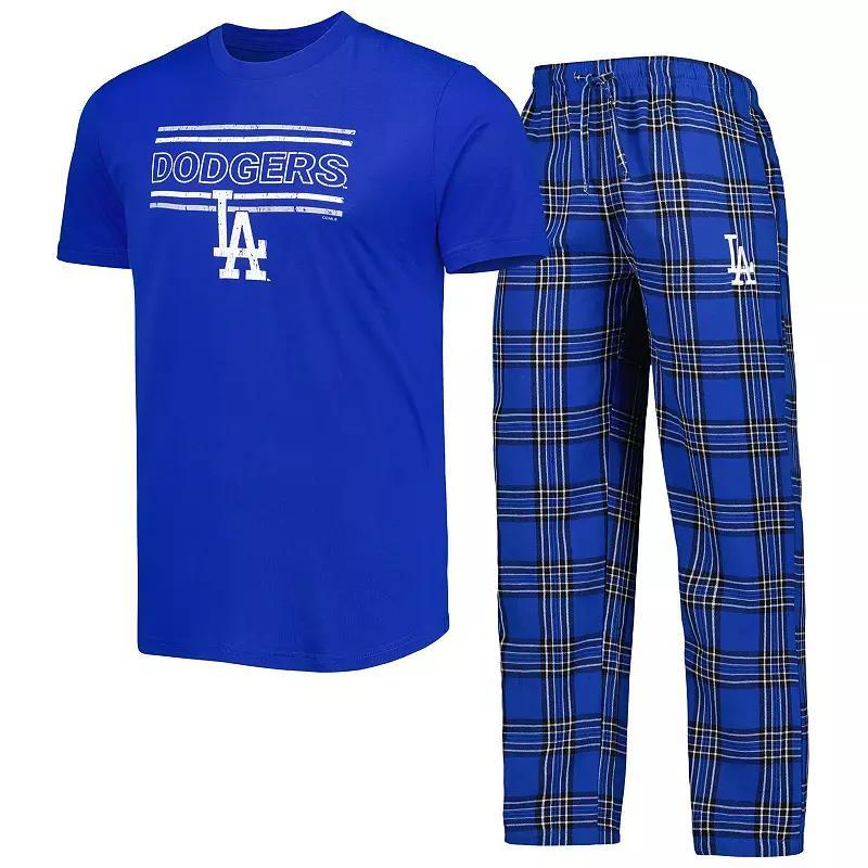 Mens Concepts Sport Royal/Black Los Angeles Dodgers Badge T-Shirt & Pants Sleep Set Product Image