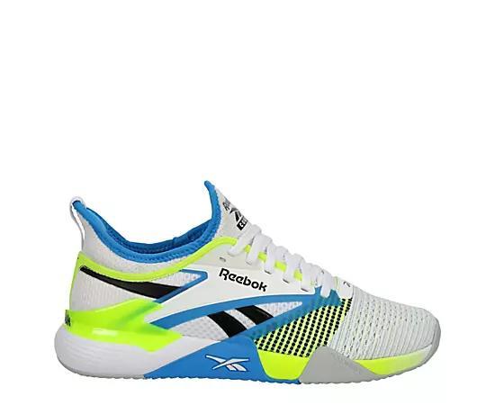 Reebok Mens Reebok Nano Court - Mens Running Shoes White/Digital Lime/Aqua Product Image