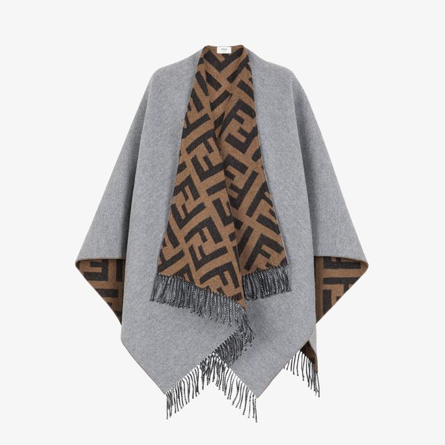 FF PonchoGray wool and cashmere poncho Product Image