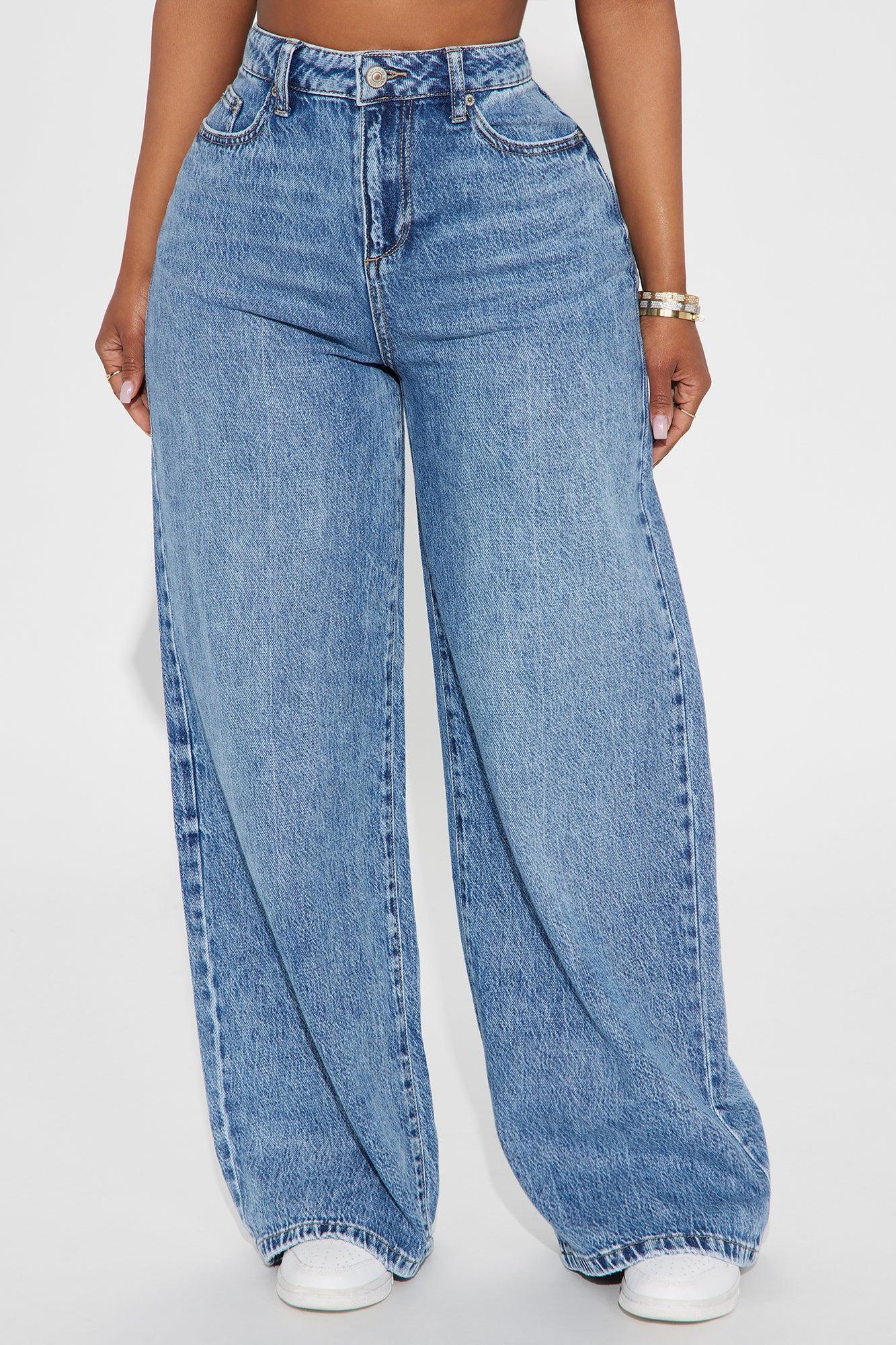 Solange Baggy Wide Leg Jeans - Medium Wash Product Image