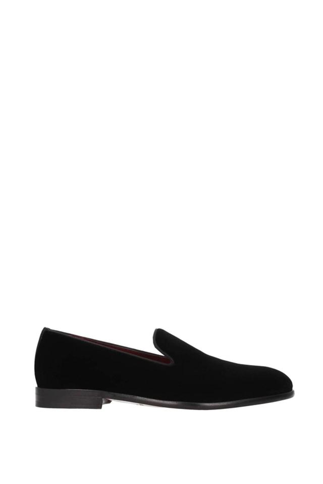 Classic Velvet Slip On Loafers In Black Product Image