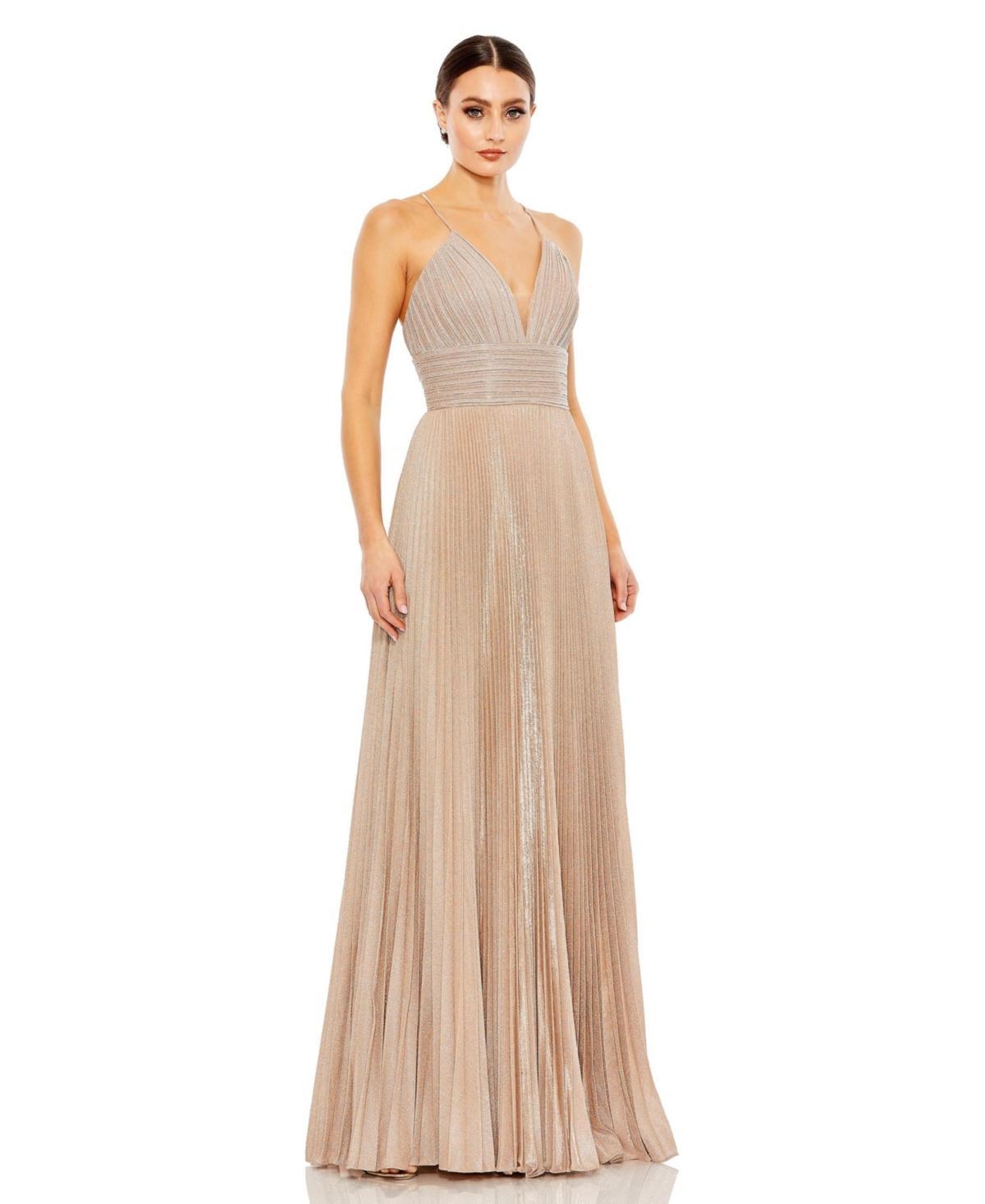 Womens Ieena Pleated Shimmer Gown Product Image