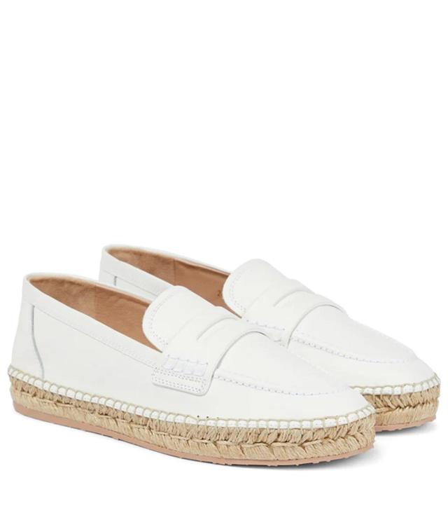 Woven Raffia Espadrilles In White Product Image