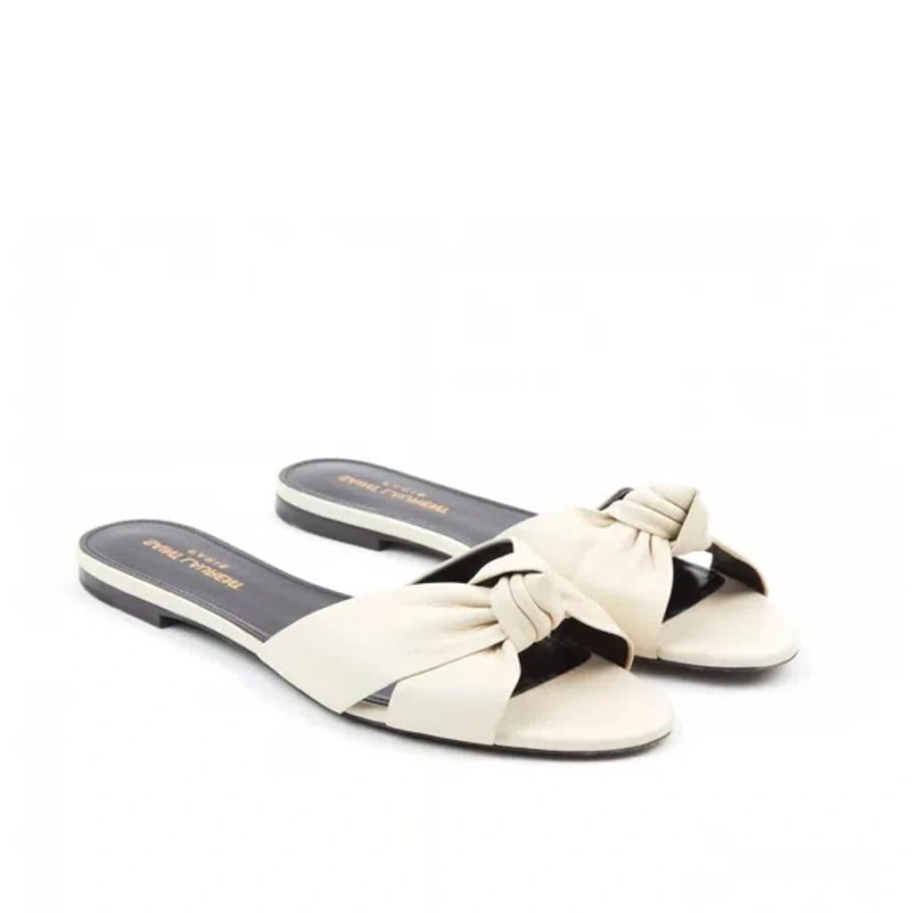 Leather Slides In White Product Image