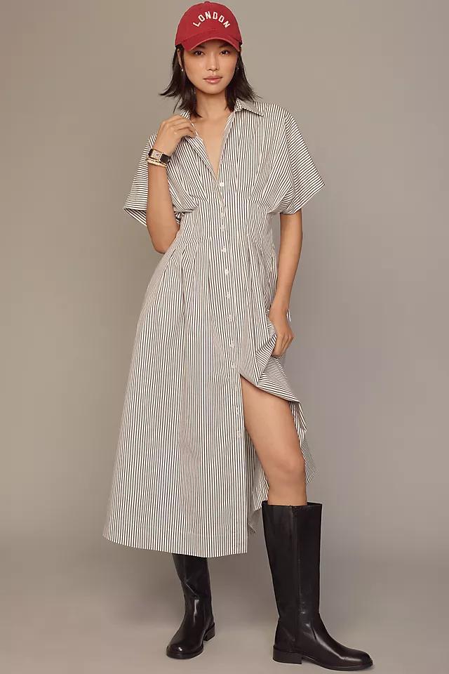 The Tobie Button-Front Pleated Shirt Dress by Exquise Product Image