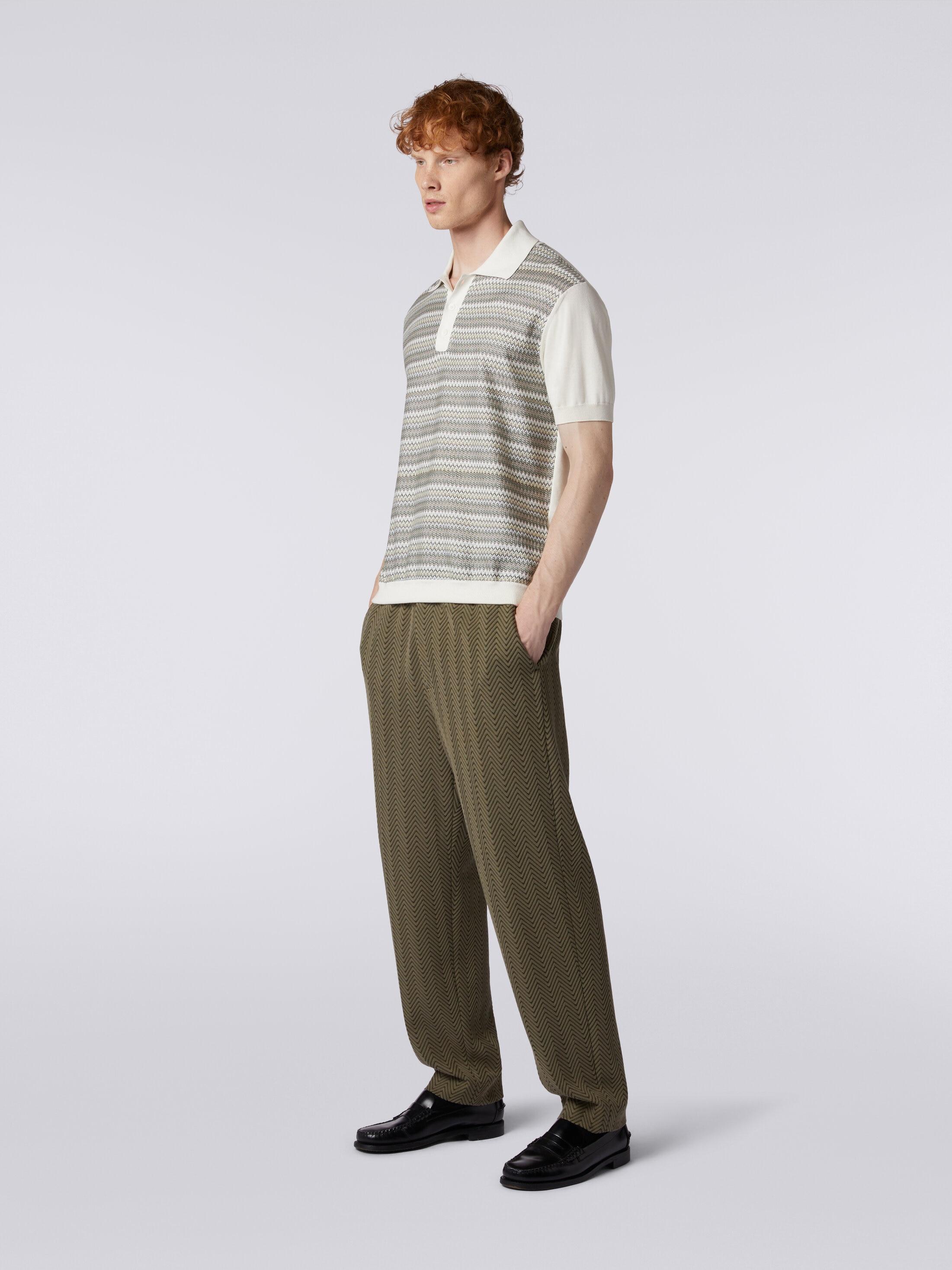 Classic cotton and viscose zigzag trousers  Product Image