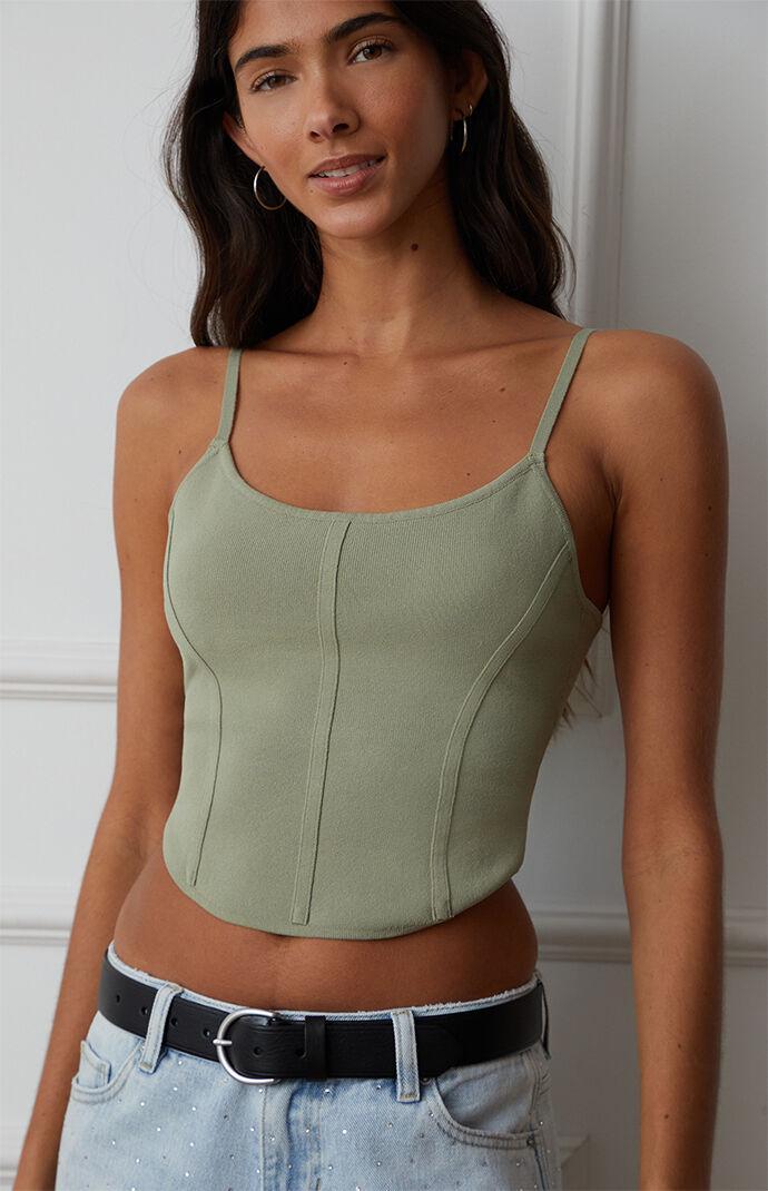 LA Hearts Womens Nikira Sculpt Corset Sweater Product Image