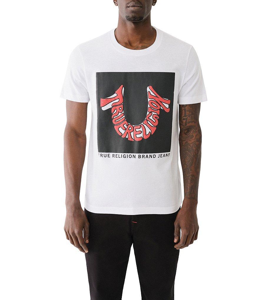 True Religion Short Sleeve Warped Horseshoe Graphic T-Shirt Product Image