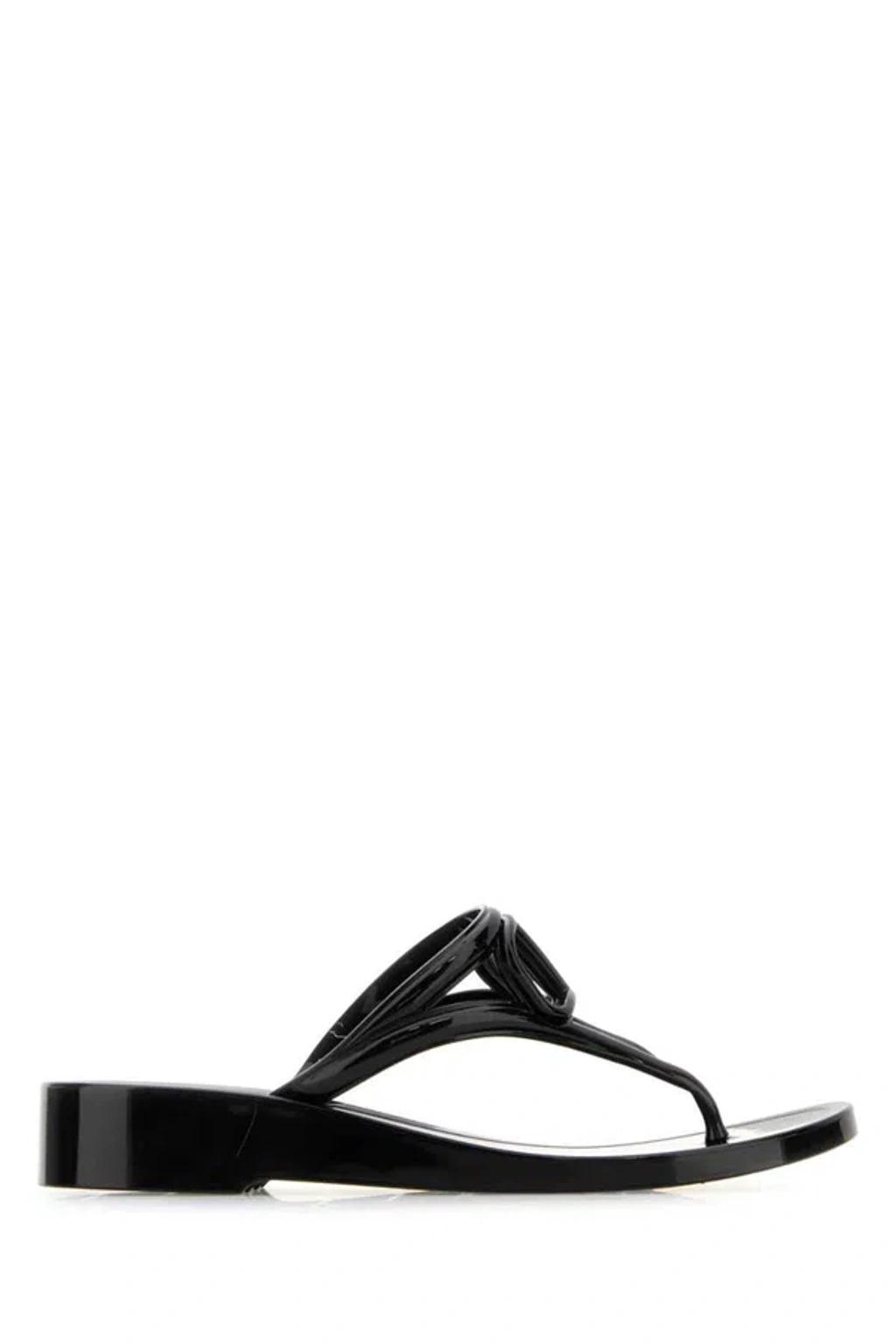 VALENTINO GARAVANI Women's Vlogo Signature Thongs Sandal In Black Product Image