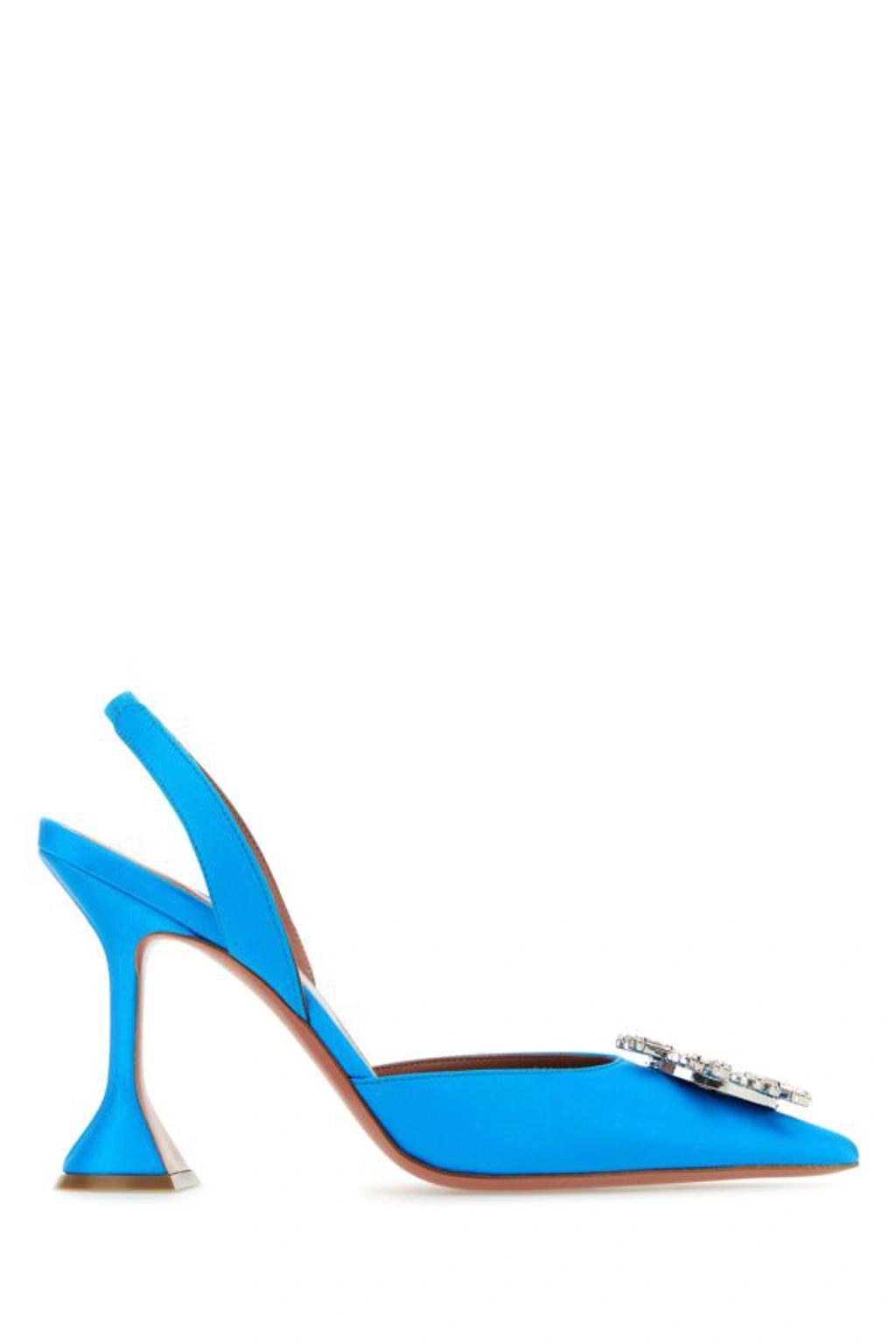 Slingback-pumps Begum Aus Satin In Blue Product Image