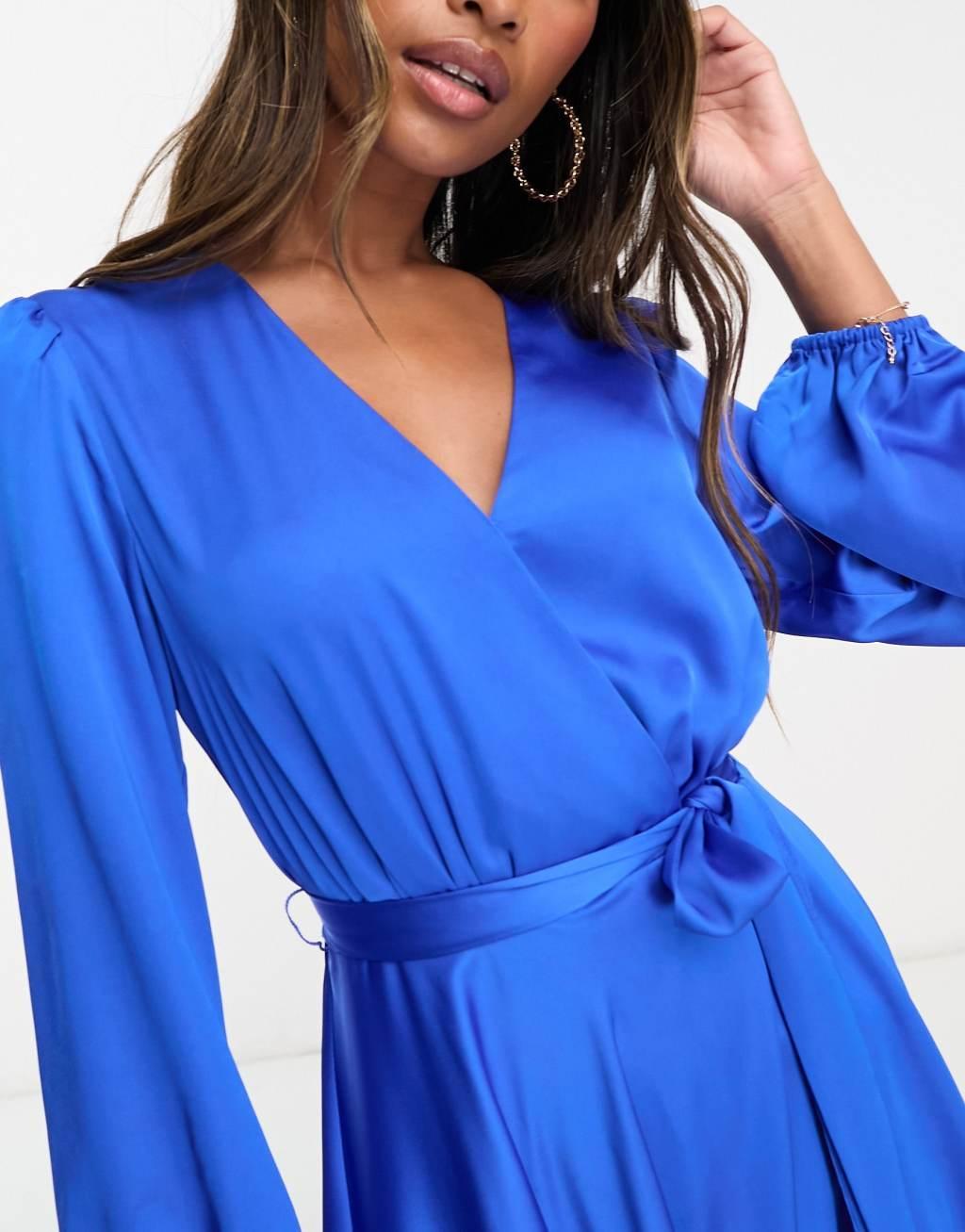 Ever New long sleeve tie waist midi dress Product Image