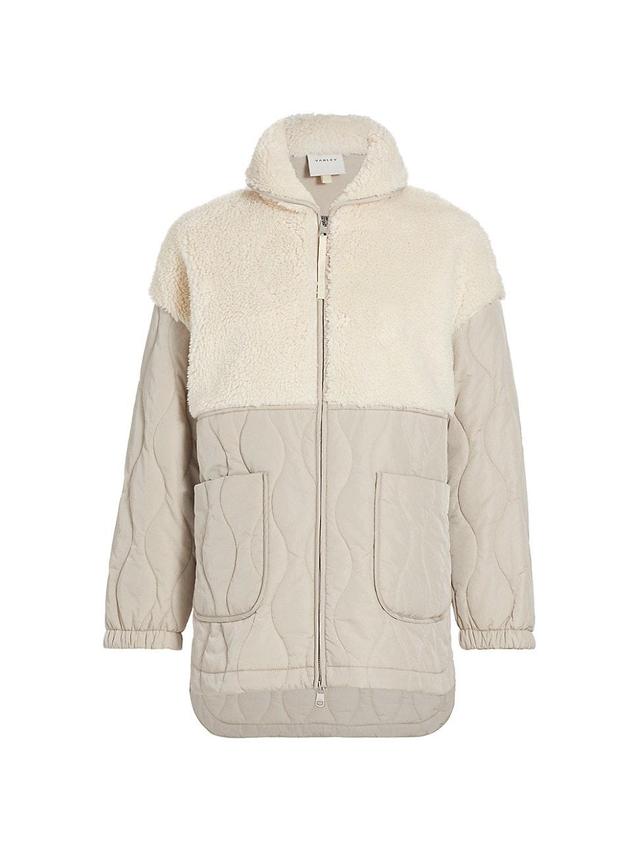 Womens Derry Colorblocked Quilted Sherpa Jacket Product Image