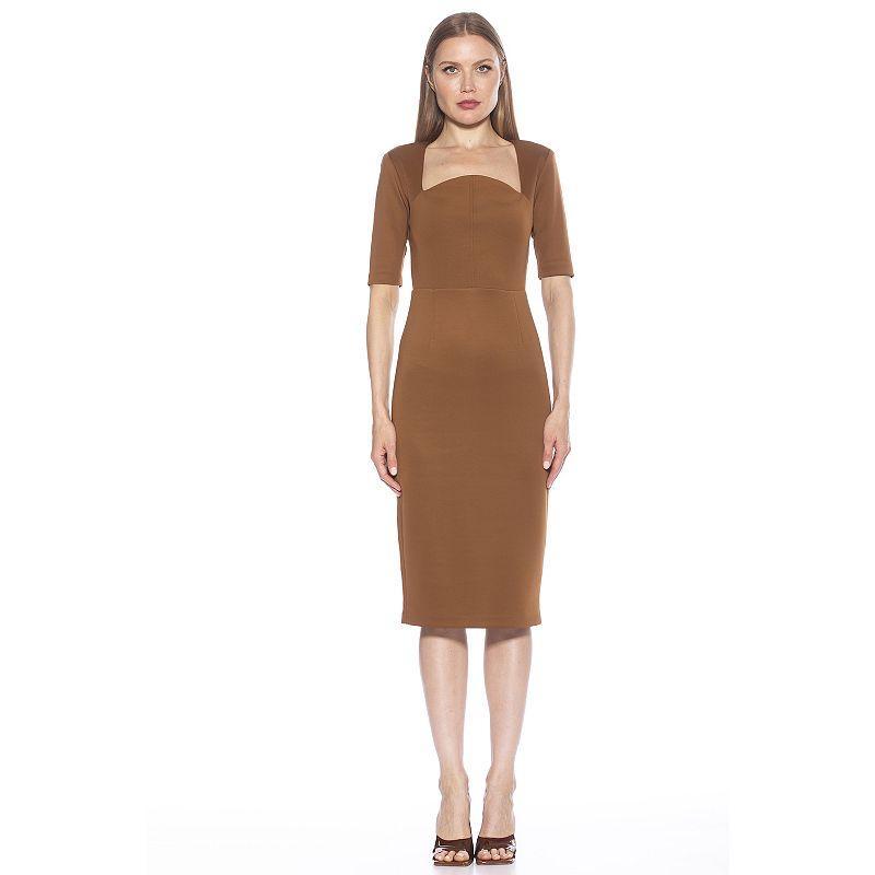 Womens ALEXIA ADMOR Freya Short Sleeve Midi Sheath Dress Product Image