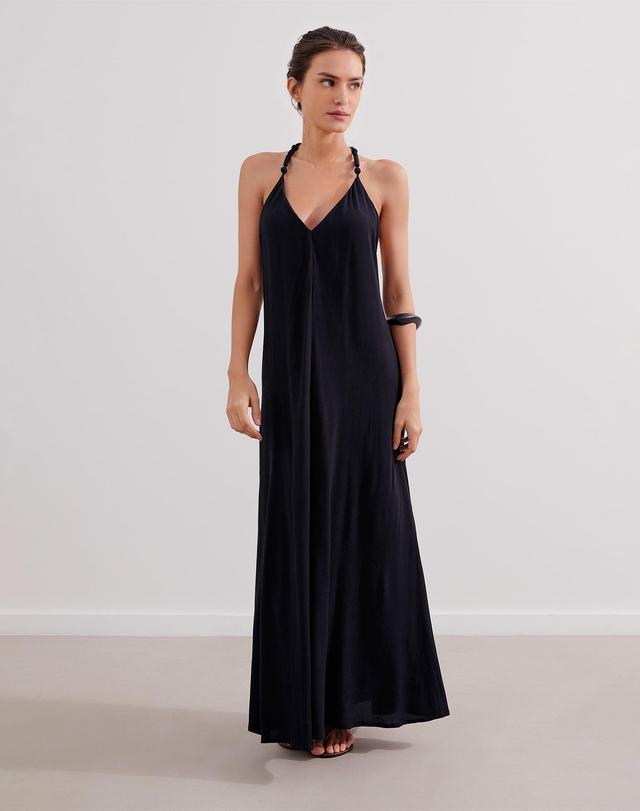 Remi Detail Long Dress - Black Product Image