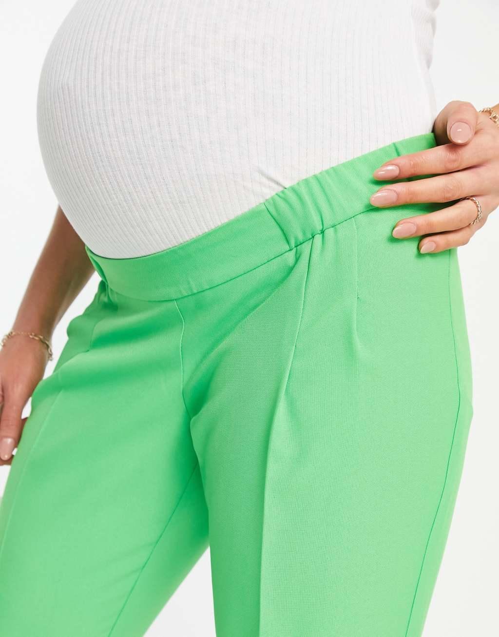 ASOS DESIGN Maternity smart tapered pants in apple green Product Image