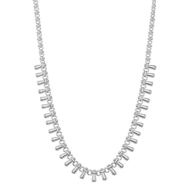 Napier Silver Tone Oblong Bead Collar Necklace, Womens Product Image