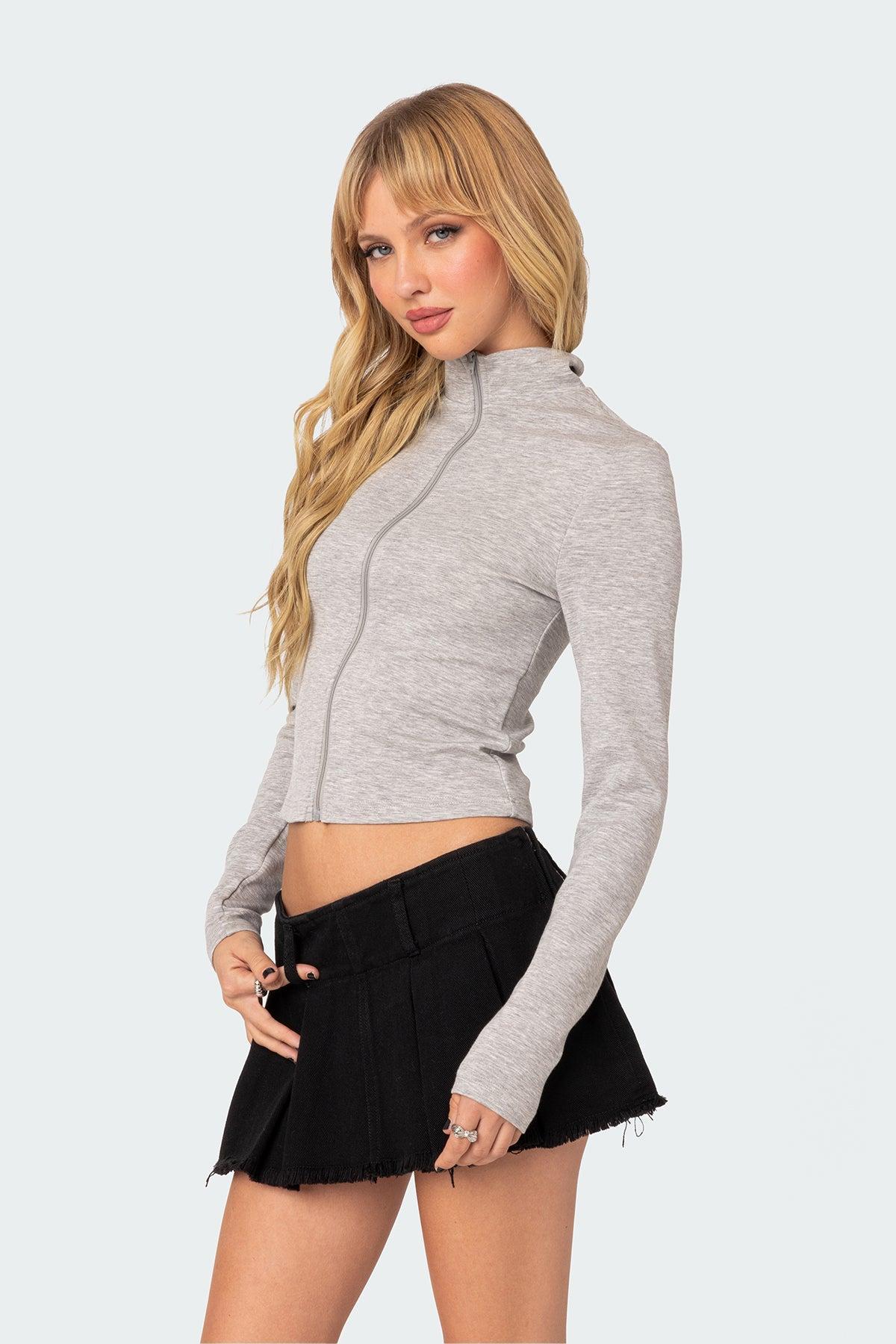 Tessa High Neck Zip Up Cardigan Product Image