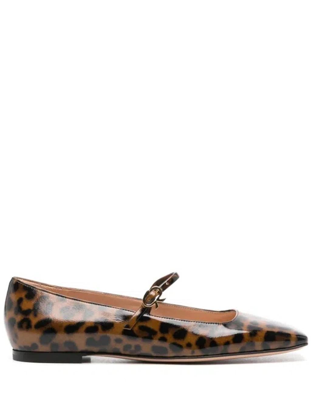 Christina Leopard-print Leather Ballet Flats In Leopard Print Product Image